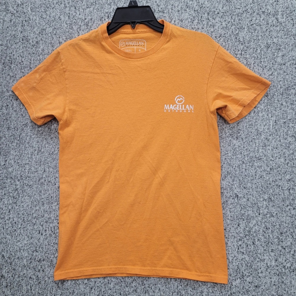 Magellan Outdoors Mens Small Orange Marlin Graphic Fishing T-Shirt Cotton S